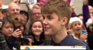 Justin Bieber on the Today Show Nov. 4, 2011